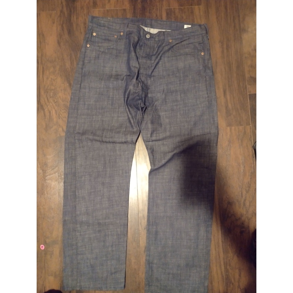 Levi's 501 38x30 White Oak Cone Denim Straight Leg Washed Black Jeans Button Fly